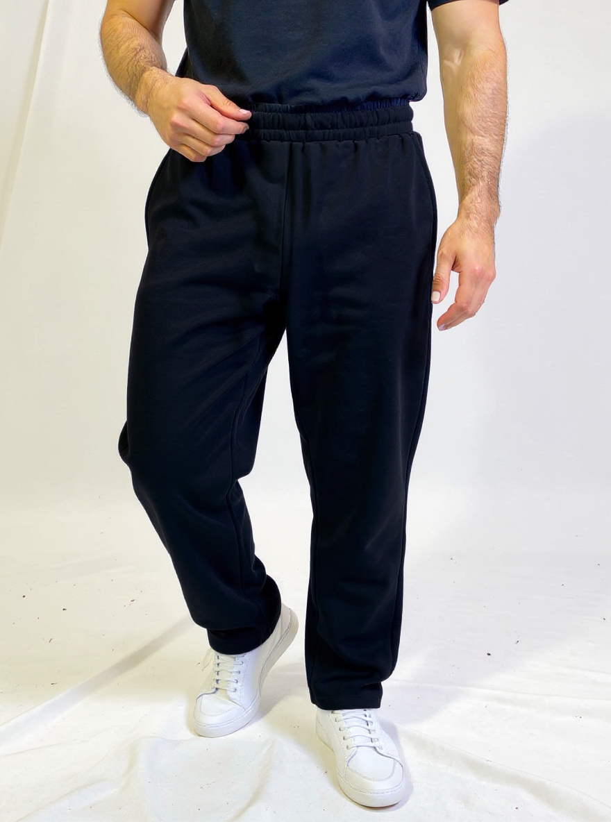Unisex Black Cotton Pants