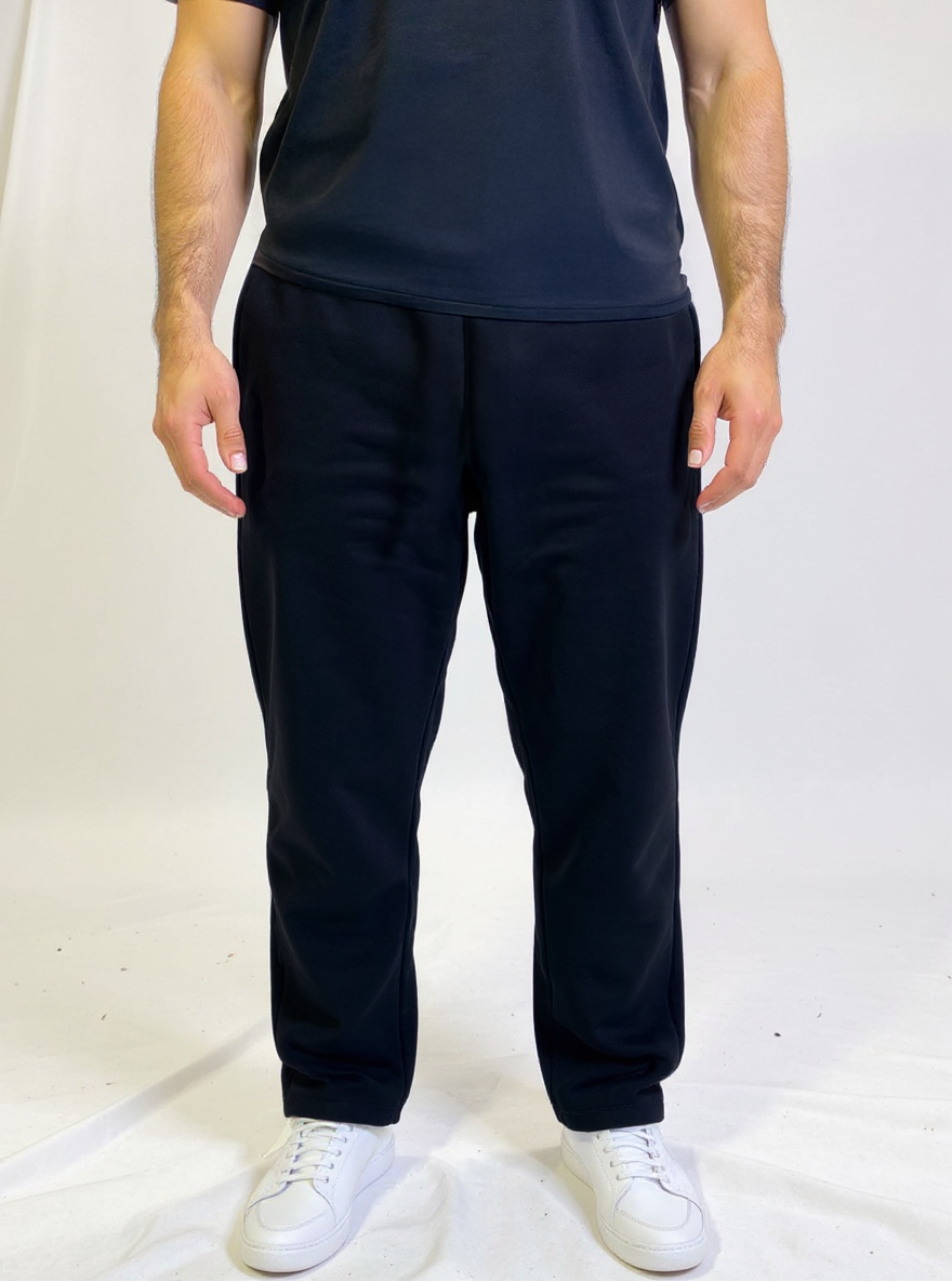 Unisex Black Cotton Pants